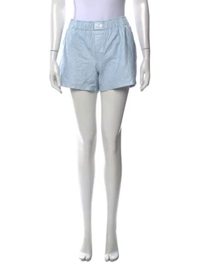Pre-owned Zadig & Voltaire Lamb Leather Mini Shorts In Blue