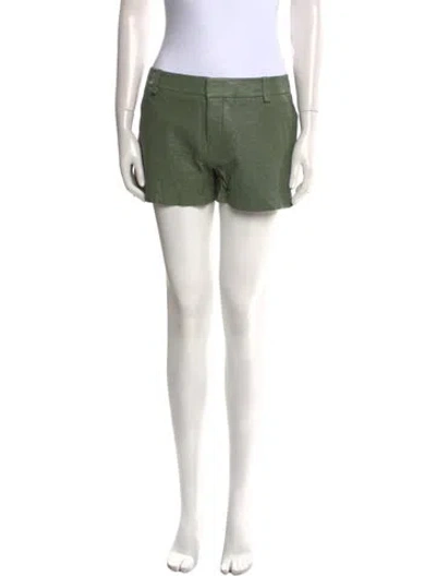 Pre-owned Zadig & Voltaire Lamb Leather Mini Shorts In Green