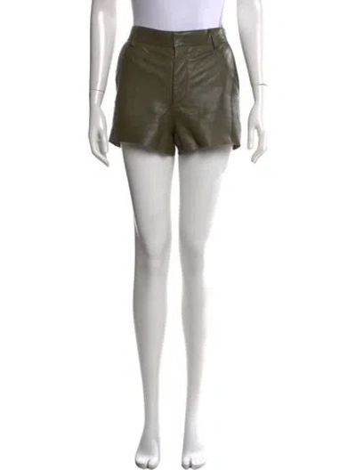 Pre-owned Zadig & Voltaire Lamb Leather Mini Shorts In Green