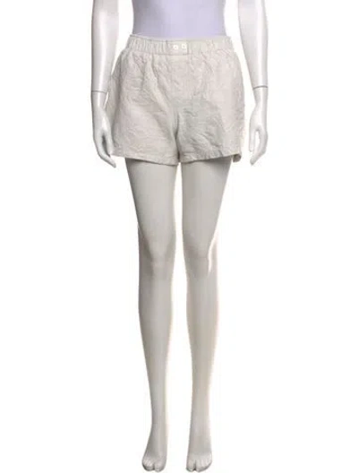 Pre-owned Zadig & Voltaire Lamb Leather Mini Shorts In Neutrals