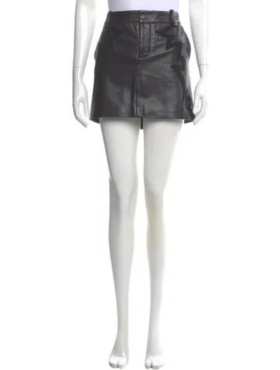 Pre-owned Zadig & Voltaire Lamb Leather Mini Skirt In Black
