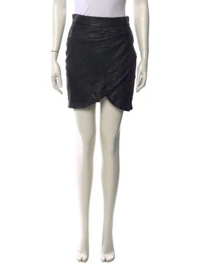 Pre-owned Zadig & Voltaire Lamb Leather Mini Skirt In Black