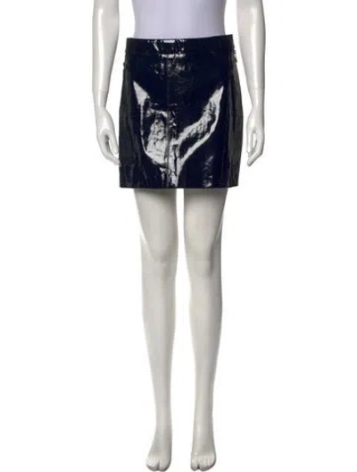 Pre-owned Zadig & Voltaire Lamb Leather Mini Skirt In Black