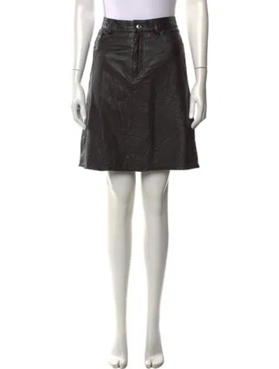 Pre-owned Zadig & Voltaire Lamb Leather Mini Skirt In Black