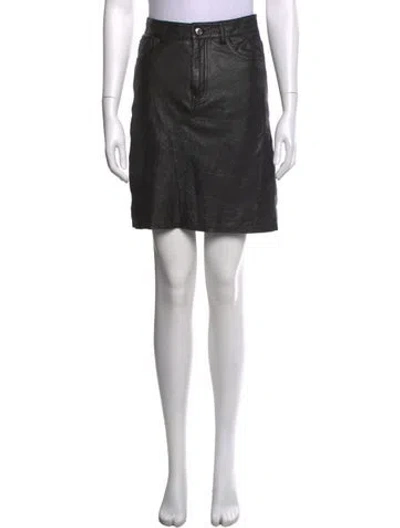 Pre-owned Zadig & Voltaire Lamb Leather Mini Skirt In Black