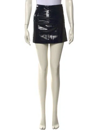 Pre-owned Zadig & Voltaire Lamb Leather Mini Skirt In Neutrals