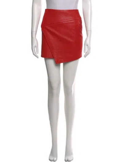 Pre-owned Zadig & Voltaire Lamb Leather Mini Skirt In Red