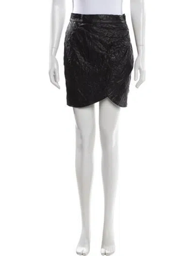 Pre-owned Zadig & Voltaire Lamb Leather Mini Skirt W/ Tags In Black