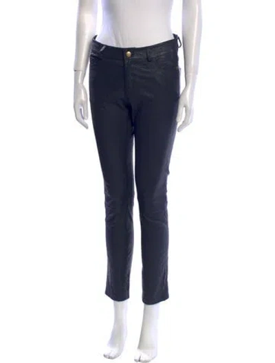 Pre-owned Zadig & Voltaire Lamb Leather Skinny Leg Pants In Black