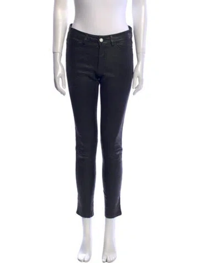 Pre-owned Zadig & Voltaire Lamb Leather Skinny Leg Pants In Black