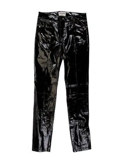 Pre-owned Zadig & Voltaire Lamb Leather Skinny Leg Pants In Black