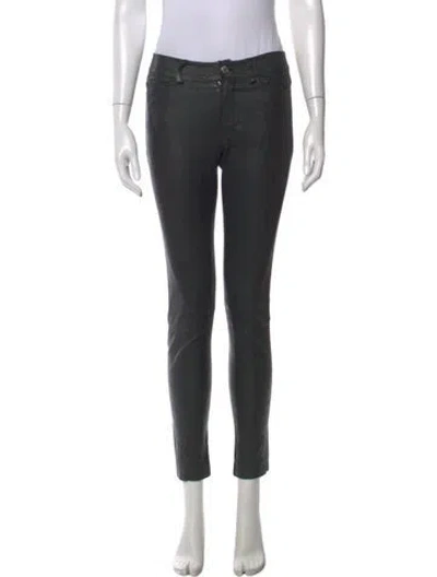 Pre-owned Zadig & Voltaire Lamb Leather Skinny Leg Pants In Black
