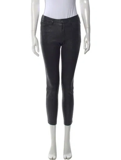 Pre-owned Zadig & Voltaire Lamb Leather Skinny Leg Pants In Black