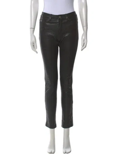 Pre-owned Zadig & Voltaire Lamb Leather Skinny Leg Pants In Black