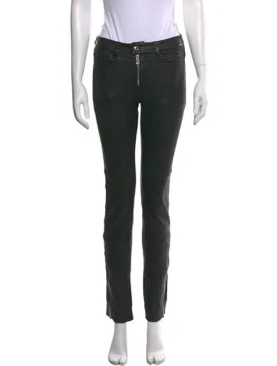 Pre-owned Zadig & Voltaire Lamb Leather Skinny Leg Pants In Black
