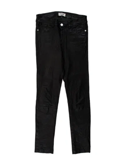 Pre-owned Zadig & Voltaire Lamb Leather Skinny Leg Pants In Black