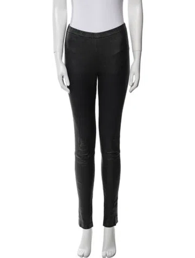 Pre-owned Zadig & Voltaire Lamb Leather Skinny Leg Pants In Black