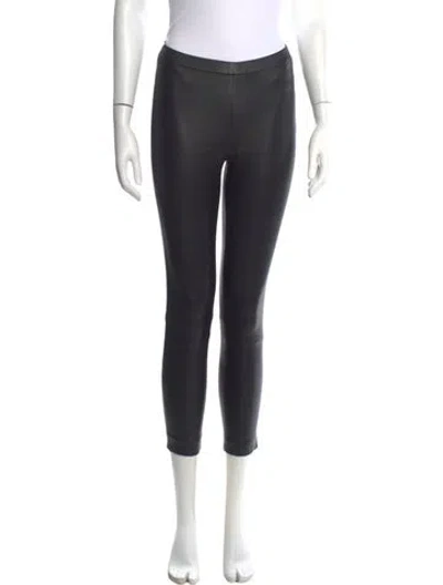 Pre-owned Zadig & Voltaire Lamb Leather Skinny Leg Pants In Black
