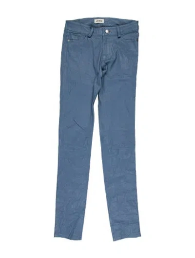 Pre-owned Zadig & Voltaire Lamb Leather Skinny Leg Pants In Blue