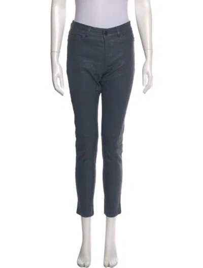 Pre-owned Zadig & Voltaire Lamb Leather Skinny Leg Pants In Blue