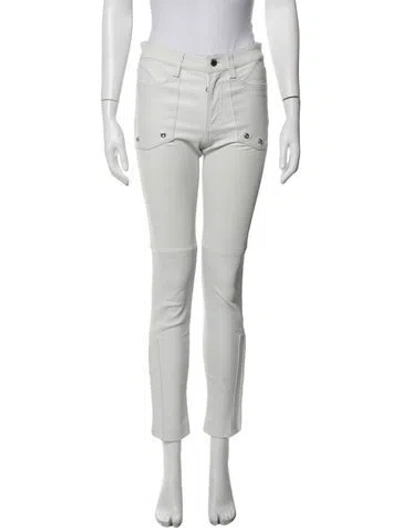 Pre-owned Zadig & Voltaire Lamb Leather Skinny Leg Pants In Neutrals