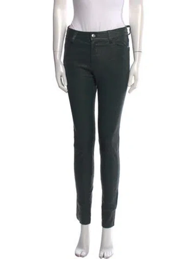 Pre-owned Zadig & Voltaire Lamb Leather Skinny Leg Pants W/ Tags In Green