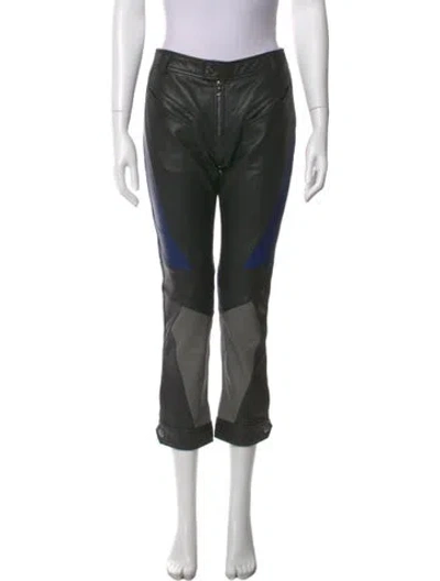 Pre-owned Zadig & Voltaire Lamb Leather Straight Leg Pants In Black