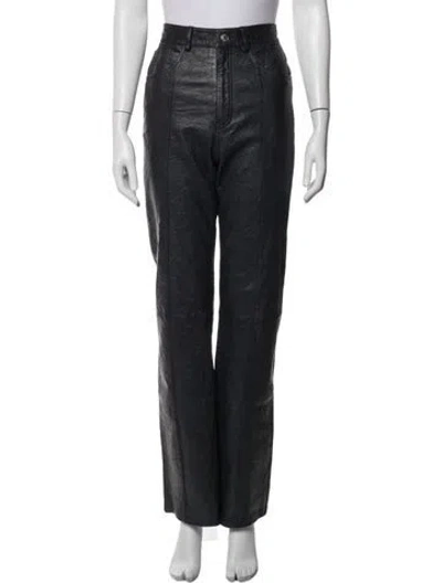 Pre-owned Zadig & Voltaire Lamb Leather Straight Leg Pants In Blue
