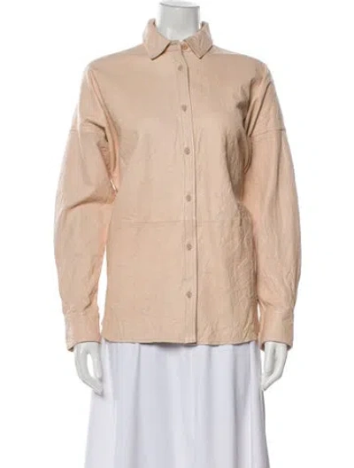 Pre-owned Zadig & Voltaire Lamb Leather Utility Jacket In Neutral