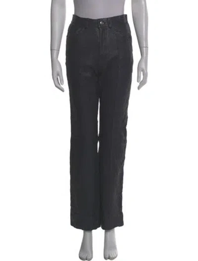 Pre-owned Zadig & Voltaire Lamb Leather Wide Leg Pants W/ Tags In Gray