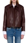 Zadig & Voltaire Kimo Button Leather Jacket In Brown