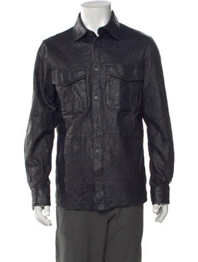 Pre-owned Zadig & Voltaire Lambskin Long Sleeve Shirt In Blue