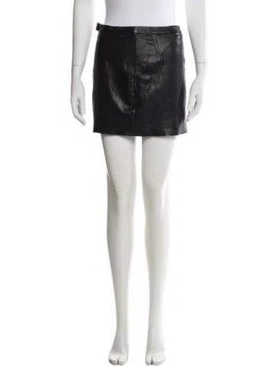 Pre-owned Zadig & Voltaire Lambskin Mini Skirt In Black