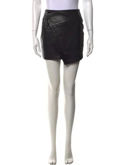 Pre-owned Zadig & Voltaire Lambskin Mini Skirt In Black