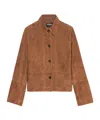 Zadig & Voltaire Lapel Long Sleeve Leather Jacket