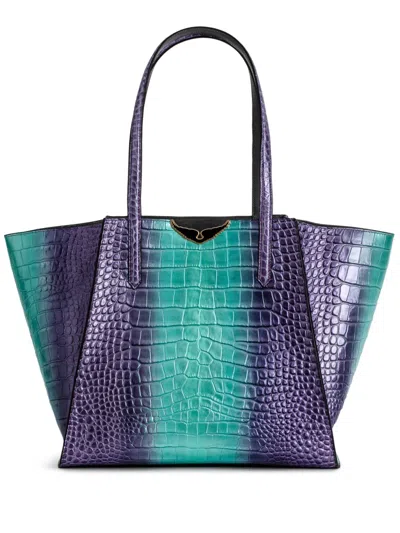 Zadig & Voltaire Le Borderline Metal Embossed C In Purple
