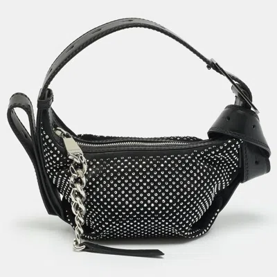 Pre-owned Zadig & Voltaire Le Cecilia Strass Xs Black Suede Bag