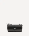 Zadig & Voltaire Black Leather Doudou Vintage Patemt Shoulder Bag In Black