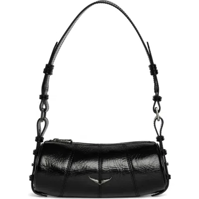 Zadig & Voltaire Le Roudoudou Patent Leather Shoulder Bag In Black