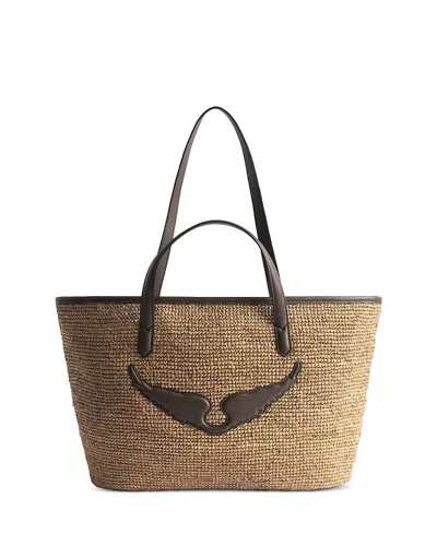 Zadig & Voltaire Le Wings Medium Basket Bag In Brown