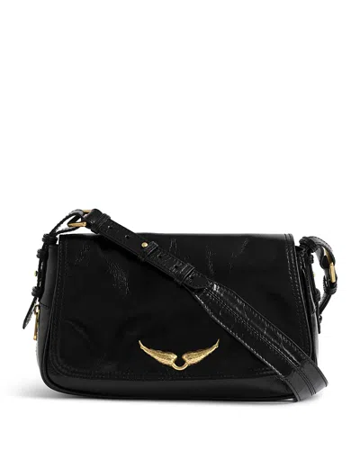 Zadig & Voltaire Le Zouzou Vintage Effect Patent Leather Bag In Black