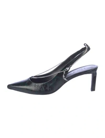 Pre-owned Zadig & Voltaire Leather Animal Print Slingback Pumps In Blue
