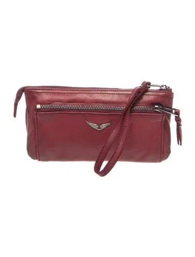 Pre-owned Zadig & Voltaire Leather Belt Bag In Burgundy
