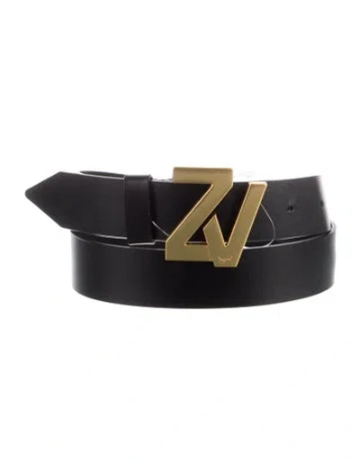 Pre-owned Zadig & Voltaire Leather Belt In Black