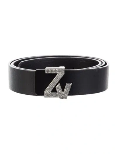 Pre-owned Zadig & Voltaire Leather Belt Kit In Black