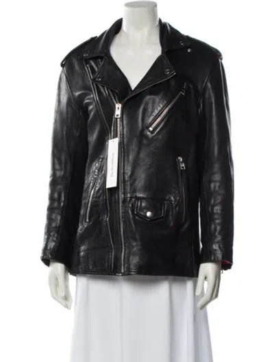 Pre-owned Zadig & Voltaire Leather Biker Jacket In Black