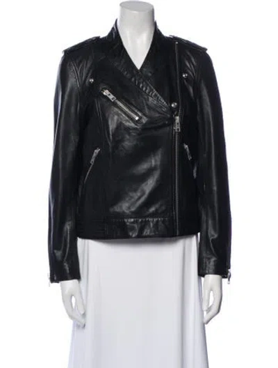 Pre-owned Zadig & Voltaire Leather Biker Jacket In Black