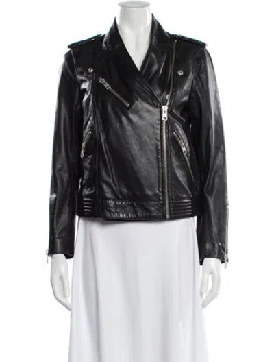 Pre-owned Zadig & Voltaire Leather Biker Jacket In Black