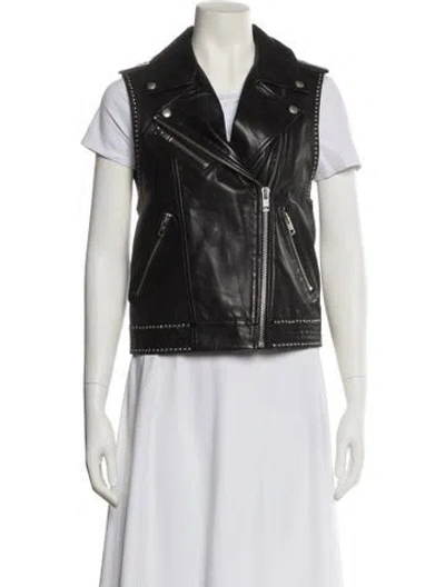 Pre-owned Zadig & Voltaire Leather Biker Jacket In Black
