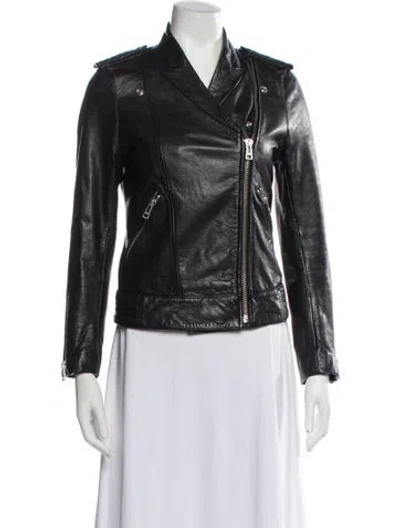 Pre-owned Zadig & Voltaire Leather Biker Jacket In Black